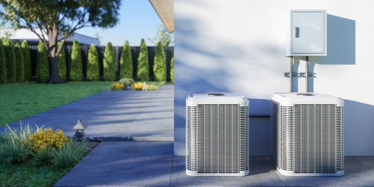 Air conditioning unit by a wall Fire and Ice Heating and Cooling in Greensboro NC