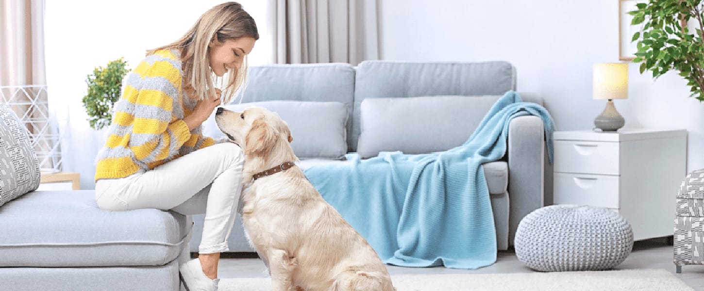 A lady and a dog
