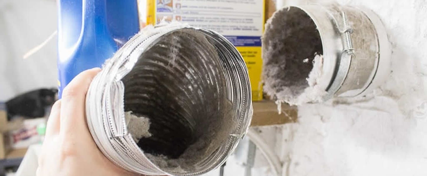 A dirty dryer vent hose
